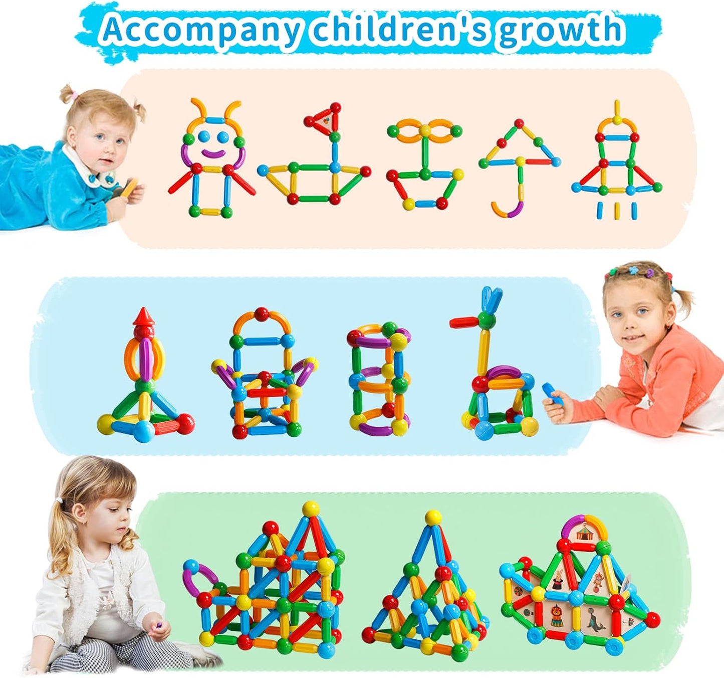 ForKids - Magnect Blocks Stick Toy 50 piecs