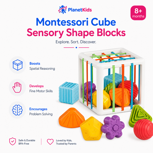Aprilwolf  - Cube & 6 Sensory Shape Block